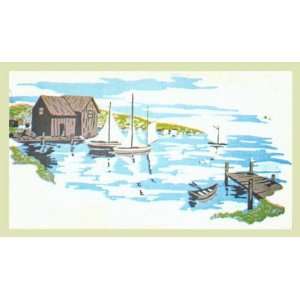 New England Wharf   Do It Yourself Paint By Number Wall Mural Kit for 