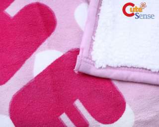 Hello Kitty Plush Throw Micro Sherpa Blanket Pink 58x78  