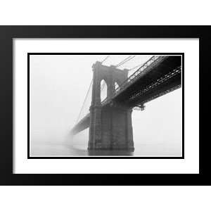 Henri Silberman Framed and Double Matted Art 33x41 Brooklyn Bridge 