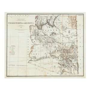  Territory of Arizona, c.1879 Giclee Poster Print, 40x34 