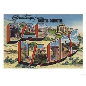  North Dakota   Badlands Premium Poster Print, 24x32