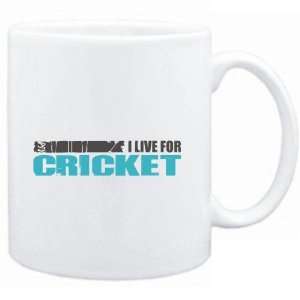  Mug White  I LIVE FOR Cricket  Sports