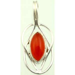  Carnelian Marquis Small Pendant   Sterling Silver Jewelry