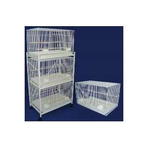   of Four Aviary Breeding Bird Cage 30x18x18/Stand   WHITE
