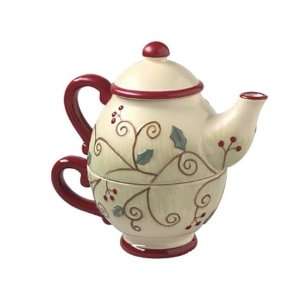 Pfaltzgraff Pepperberry Sculpted Tea for One  Kitchen 