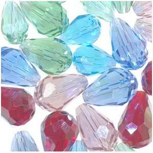  24 Crystal Glass Ab Pear Beads Color Mix 12mm 15mm (Qty24 