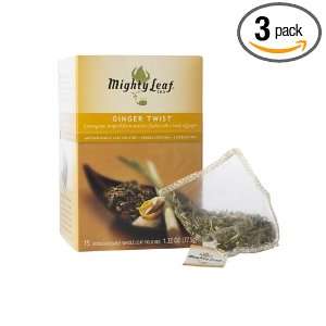 Mighty Leaf Tea Ginger Twist, Whole Leaf Pouches, 1.59 Ounces, 15 