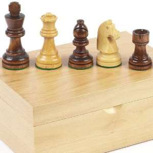  Traditional Staunton Chessmen with Wooden Storage Box 