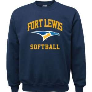   Navy Youth Softball Arch Crewneck Sweatshirt