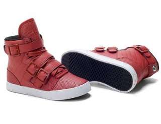  Radii Kids Straight Jacket  Red Perf High Top Kids Sneaker Shoes