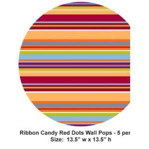   Brewster Wall Pops Dot Ribbon Candy Red WPD90251