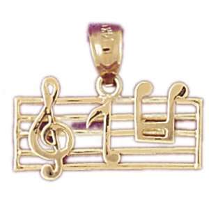  CleverEves 14k Gold Charm Musical Note 1.2   Gram(s 