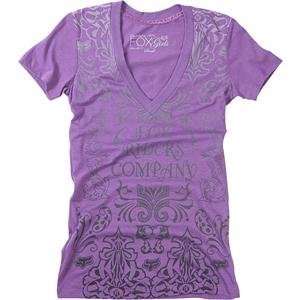  Fox Racing Womens Coachella V Neck T Shirt   Large/Violet 