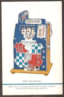 M0408 Slot Machine Ad Flyer Mystery Silent Jackpot Bell  