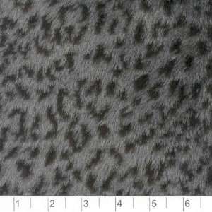  60 Wide Plush Faux Fur Leopard Grey Fabric By The Yard 