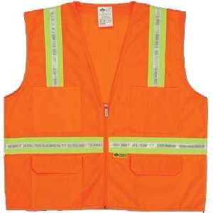 Surveyor Safety Vest, Color Orange, Multi pockets, With 