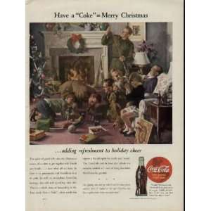   refreshment to holiday cheer  1944 Coca Cola / Coke Ad, A2697A