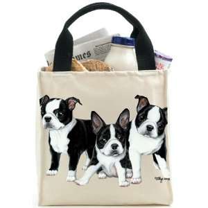   Terrier Puppy Dog Canvas Tote Bag Purse by Leslie Anderson Puppies