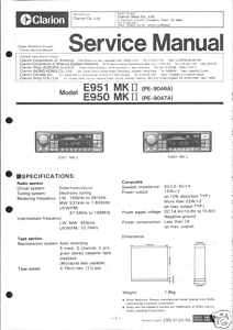 Clarion Original Service Manual f. CAR E 951/950 MK II  