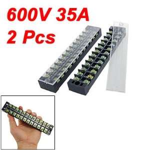  Gino 35A 600V Dual Row 12 Positions Screw Terminal Barrier 