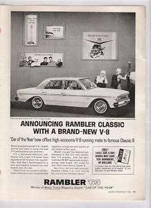 1963 RAMBLER CLASSIC MAGAZINE AD RAT ROD HOTROD KUSTOM  