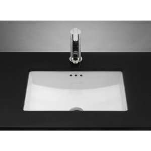  Rectangle Ceramic Undermount Sink with Overflow Finish 