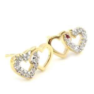  Earrings plated gold Coeurs Duo. Jewelry