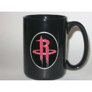 HOUSTON ROCKETS 15 oz. Ceramic COFFEE MUG with Pewter Team Logo 
