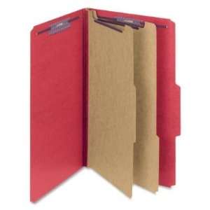  Classification Folders, 2 Dividers, Legal, 10/BX, Red 