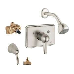 GROHE Talia Brushed Nickel 1 Handle Shower Faucet with Single function 