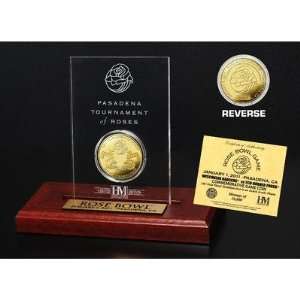  NCAA 2011 Rose Bowl Commemorative 24KT Gold Coin Etched 