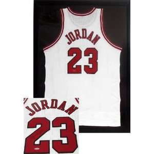Michael Jordan Chicago Bulls Autographed Framed White Jersey  