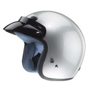  Zox Colli Open Face Helmet Silver   Large Automotive