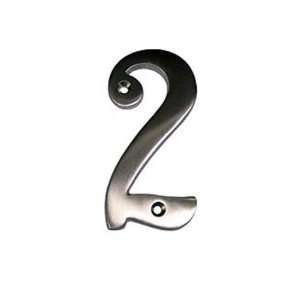 Taymor 25 SN62 25 BN Series Solid Brass 6 Inch House Number, 2, Satin 