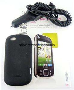 New T Mobile Black Gel Case Motorola Cliq XT MB501+Screen Protector 