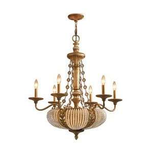   Celeste Silverado Gold 1 Tier Chandelier with Crystal Clear Beads