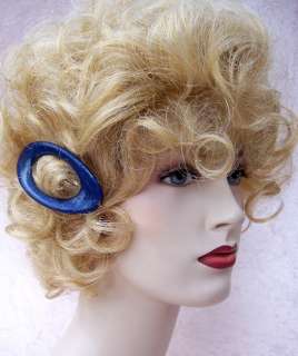 Lot 4 funky retro vintage blue hair comb barrette GOODY  
