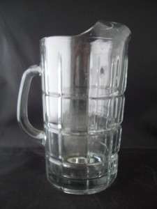 Glass PITCHER With Ice Lip Block Design Anchor Hocking  