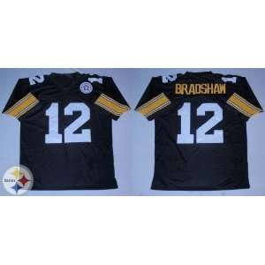 Pittsburgh Steelers #12 Terry Bradshaw Black Jersey Mitchell and Ness 