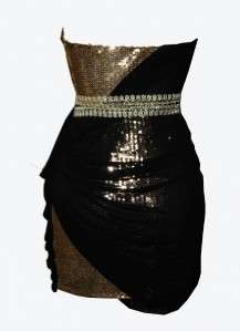Sexy Gold Sequins Cocktail Ball Party Dress Clubwear  
