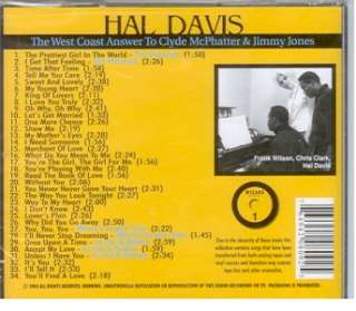 HAL DAVIS   WEST COAST ANSWER TO CLYDE MCPHATTER CD  