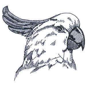 Cockatoo Parrot Crest Bird Head Outline Iron on Patch  