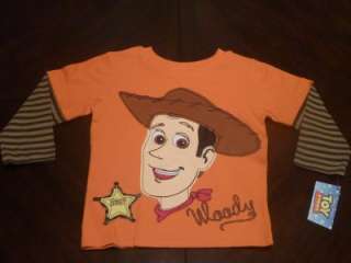 Toy Story Sheriff Woody L/S Applique Shirt 2T 3T 4T  