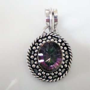  70 Ct New Mystic Fire Topaz Pendant .925 US SELLER 14H 