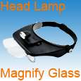 LED Head Light Headlamp With Magnifier Glass Flashlight  