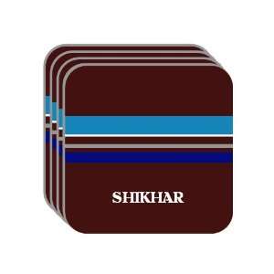 Personal Name Gift   SHIKHAR Set of 4 Mini Mousepad Coasters (blue 