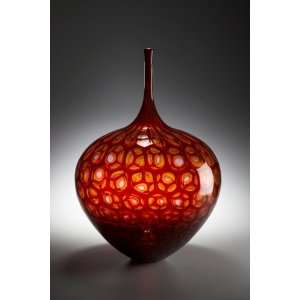  Contemporay Art Glass Collection Red Vase