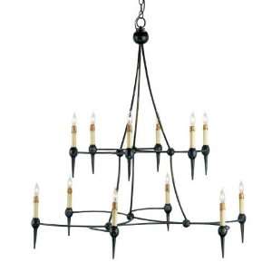 Currey and Company 9157 Danielli 12 Light Chandelier in French Black 