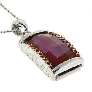  2 Gb Usb Jewel Pendant Necklace Flash Drive Chain & Box Jewelry