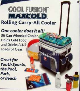 New 36 Can Igloo Beach Cooler Maxcold ROLLING COOLER  